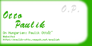 otto paulik business card